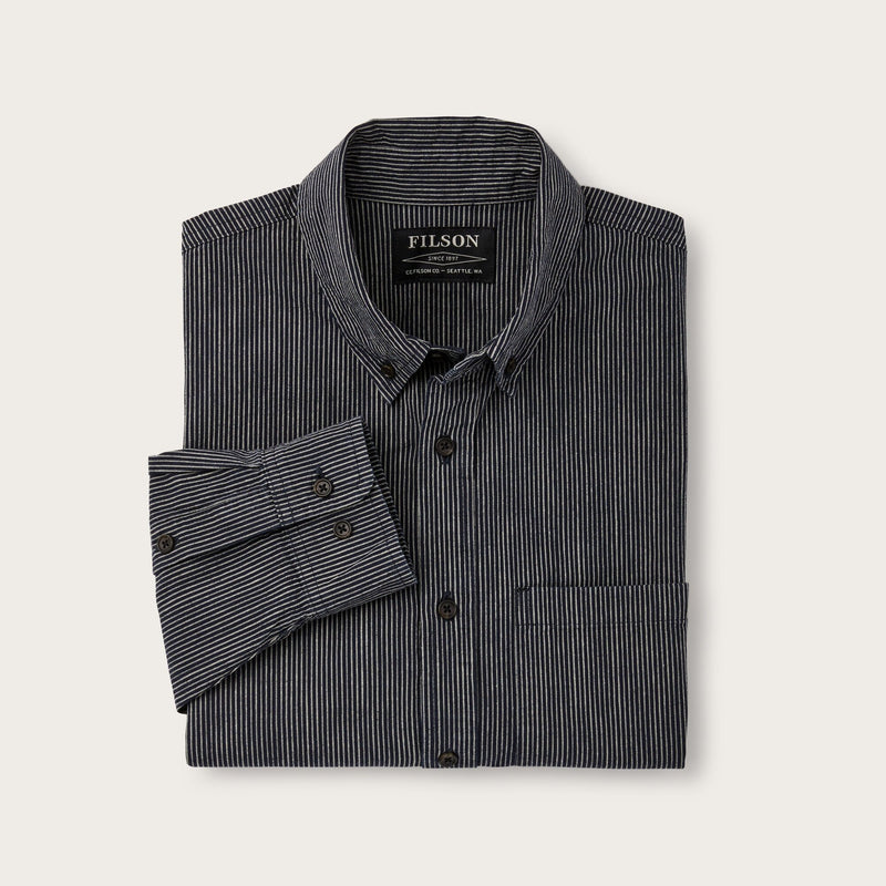 Chambray button-down shirt von Filson | Navy hickory stripe (Blue)