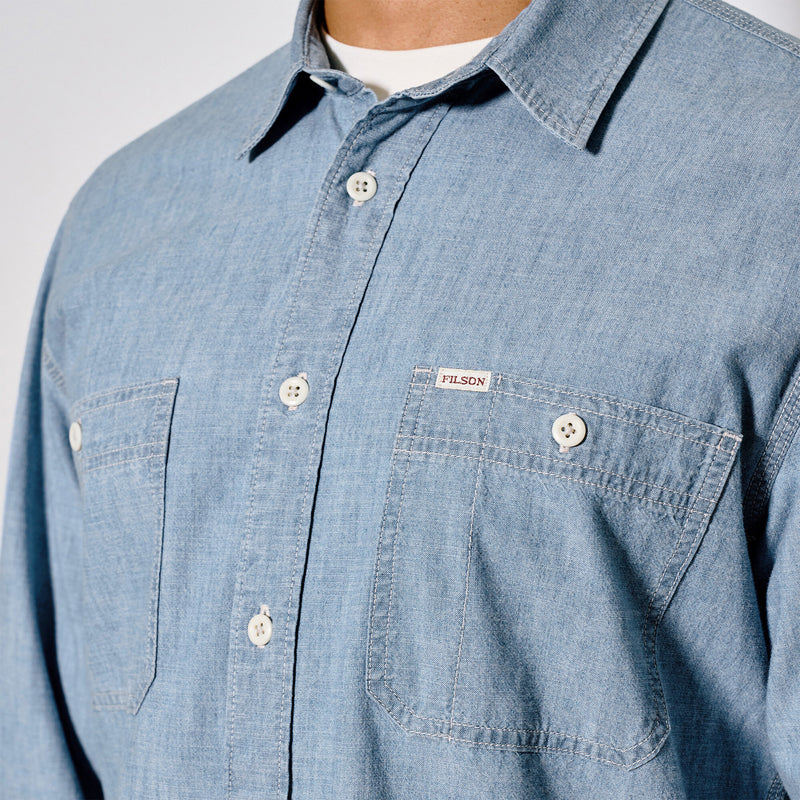 Chambray cpo shirt von Filson | Light indigo chambray (Blue)