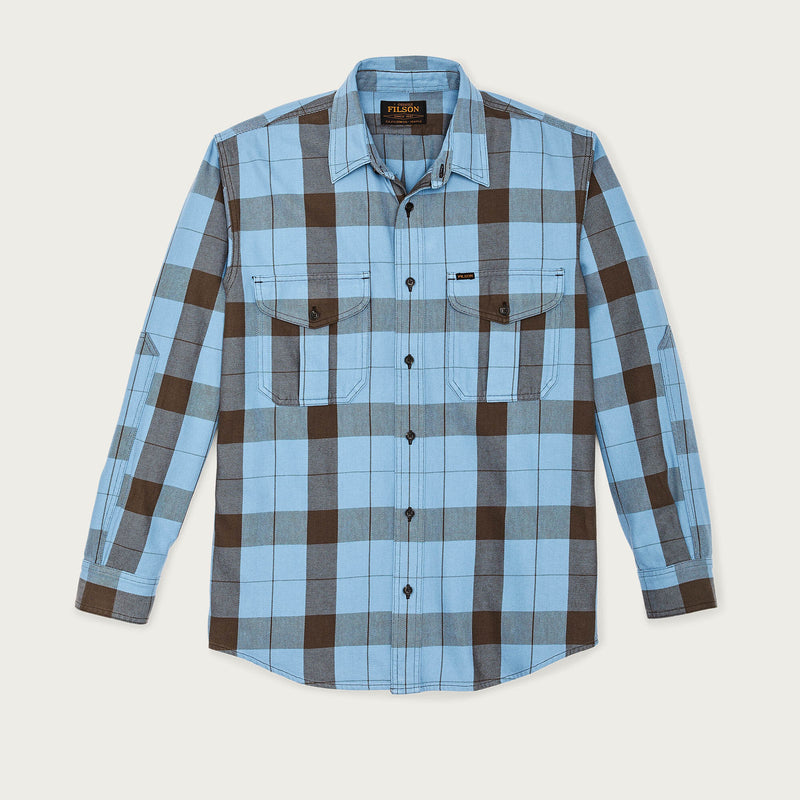 Vintage wash alaskan guide shirt von Filson | Blue / dark brown pl (Blue)