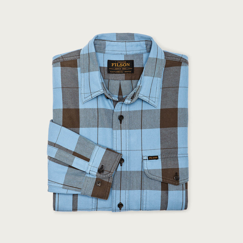 Vintage wash alaskan guide shirt von Filson | Blue / dark brown pl (Blue)