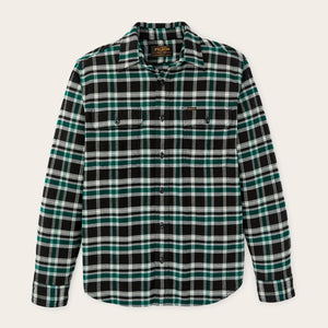 Vintage flannel work shirt by Filson | Black / green plaid (Green)