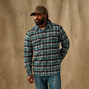 Vintage flannel work shirt by Filson | Black / green plaid (Green)