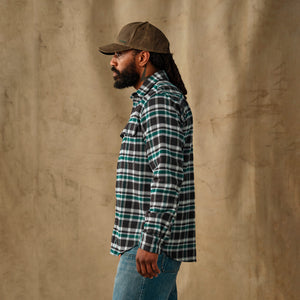 Vintage flannel work shirt by Filson | Black / green plaid (Green)