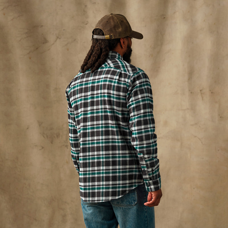 Vintage flannel work shirt by Filson | Black / green plaid (Green)