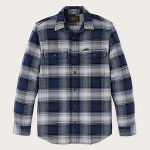 Camicia da lavoro in flanella vintage di Filson | Light blue / navy pl (Blue)