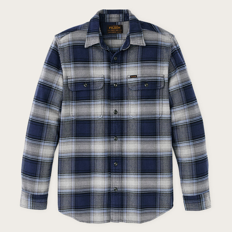 Camicia da lavoro in flanella vintage di Filson | Light blue / navy pl (Blue)