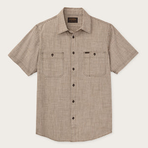 Short sleeve chambray shirt by Filson | Coffee / natural (Brown)