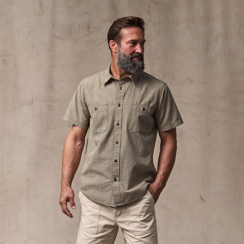 Short sleeve chambray shirt by Filson | Coffee / natural (Brown)