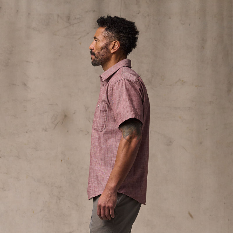 Short sleeve chambray shirt by Filson | Sable (Pink)