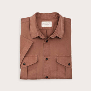 Short sleeve lightweight alaskan guide shirt by Filson | Mahogany brown (Brown)