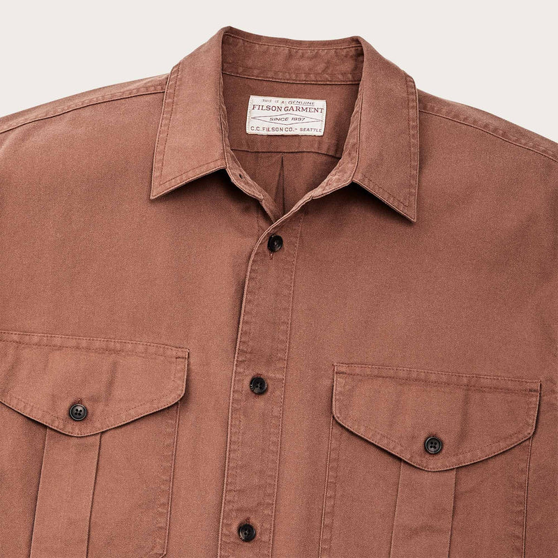 Short sleeve lightweight alaskan guide shirt by Filson | Mahogany brown (Brown)