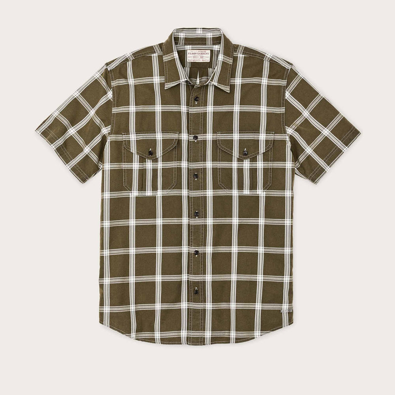 Short sleeve lightweight alaskan guide shirt von Filson | Green / white plaid (Multicolor)