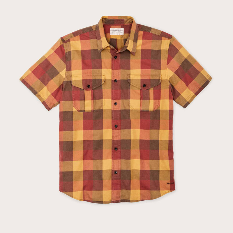 Short sleeve lightweight alaskan guide shirt von Filson | Red / yellow / brown check (Multicolor)