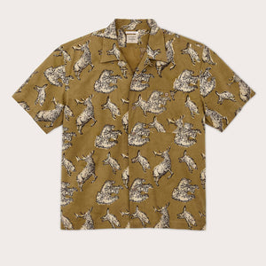 Handprinted camp shirt by Filson | Wildlife print (Beige)