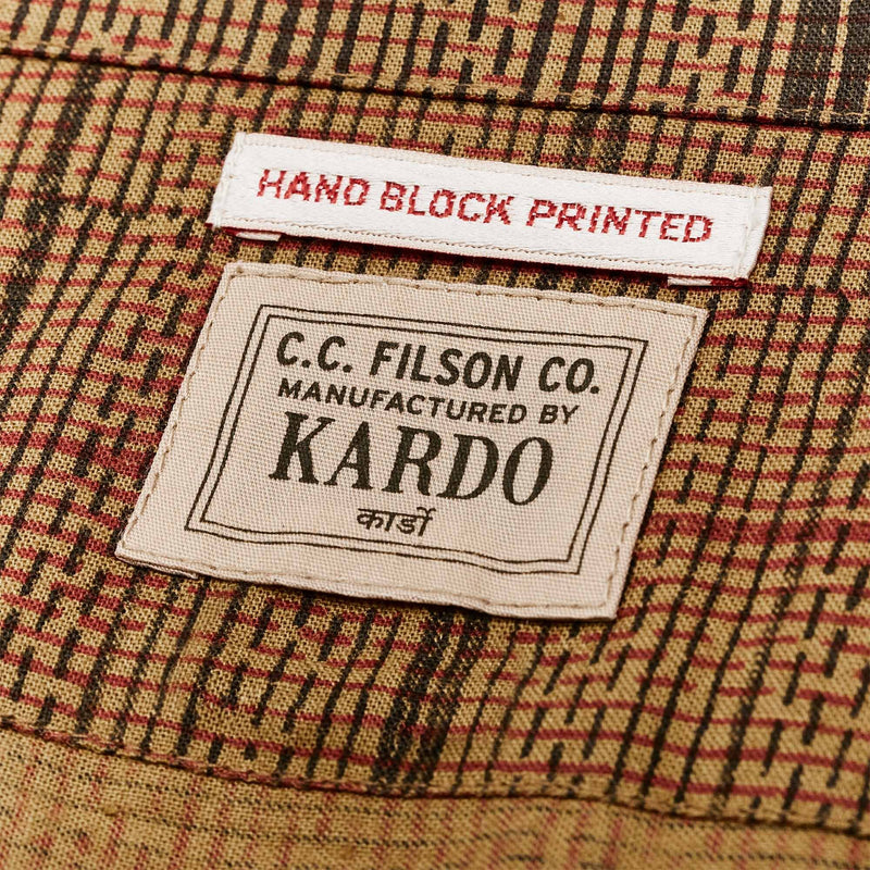 Handprinted camp shirt by Filson | Natural / check prin (Brown)