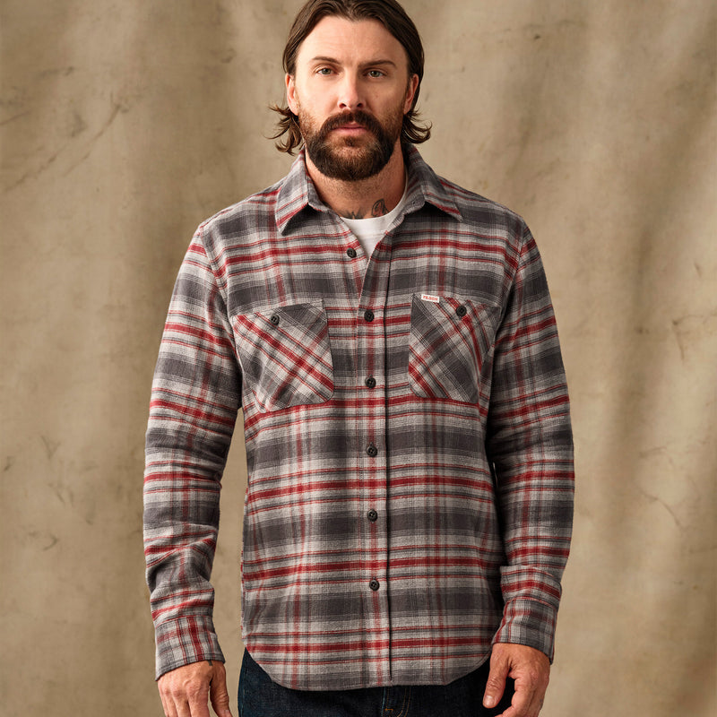 Rangeland flannel shirt by Filson | Red / gray plaid (Red)