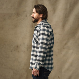 Rangeland flannel shirt by Filson | Charcoal / steel pla (Blue)