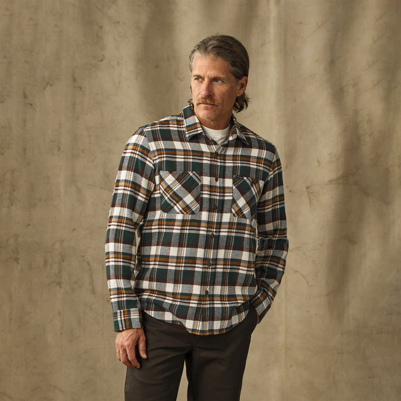 Rangeland flannel shirt par Filson | Green / bronze plaid (Green)