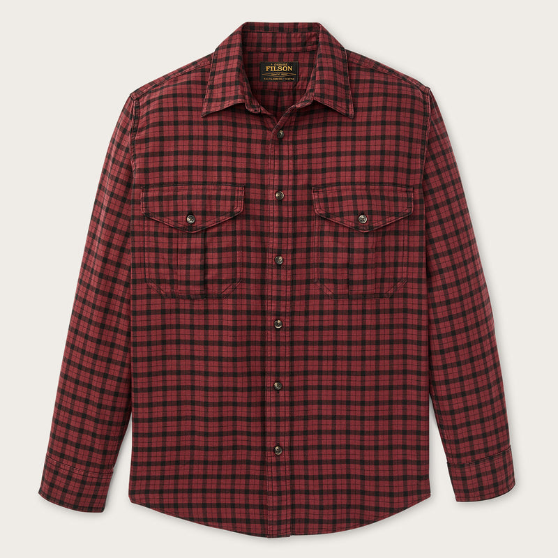 Lightweight alaskan guide shirt by Filson | Port / black plaid (Red)