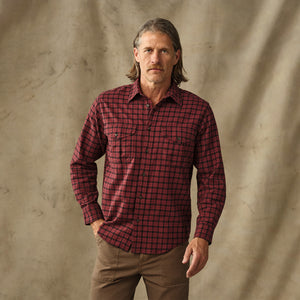 Lightweight alaskan guide shirt by Filson | Port / black plaid (Red)