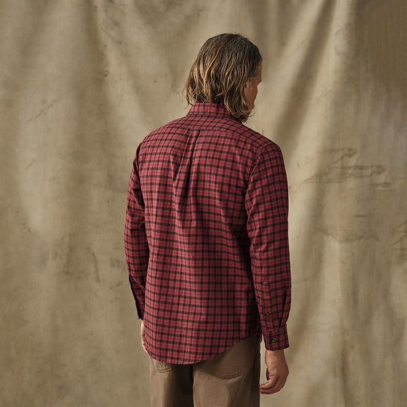 Lightweight alaskan guide shirt by Filson | Port / black plaid (Red)