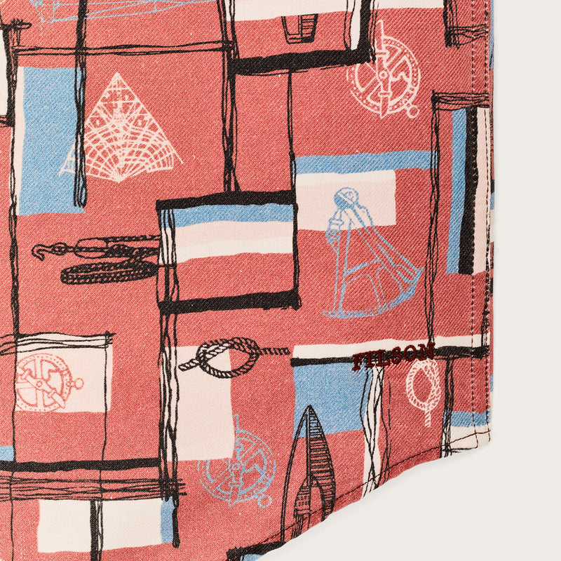 Short sleeve lightweight alaskan guide shirt par Filson | Russet / print (Pink)