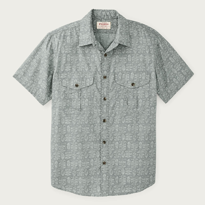 Filson's washed short sleeve feather cloth shirt par Filson | Khaki / print (Green)