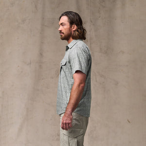 Filson's washed short sleeve feather cloth shirt par Filson | Khaki / print (Green)
