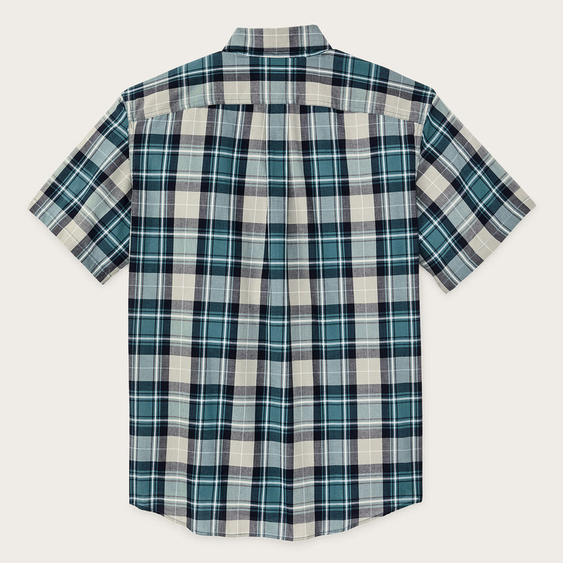 Short sleeve madras popover shirt par Filson | Gray / teal multi (Blue)