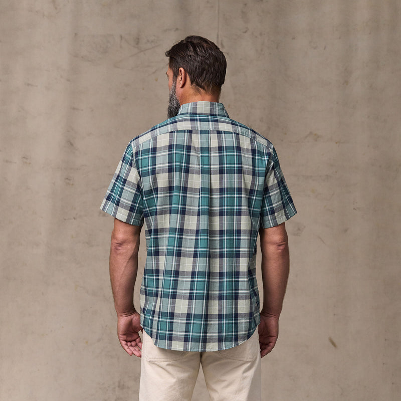 Short sleeve madras popover shirt par Filson | Gray / teal multi (Blue)