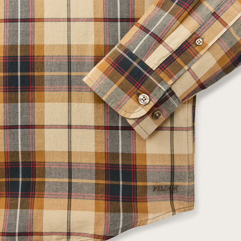 Madras button-down shirt par Filson | Tan / spruce multi (Yellow)