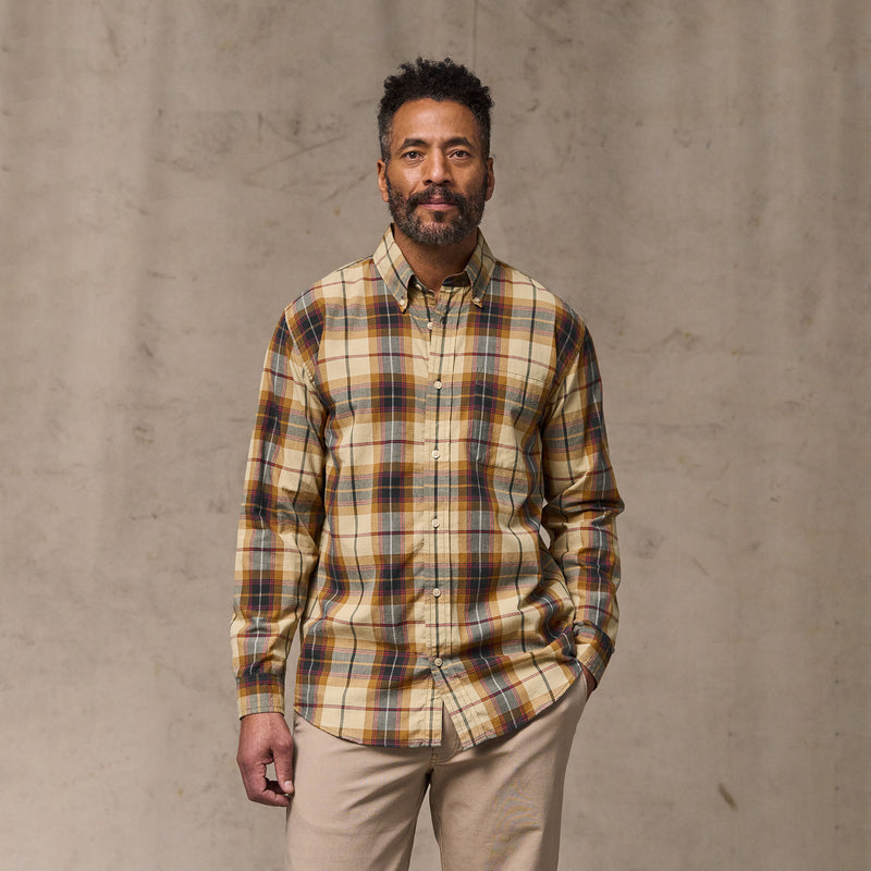 Madras button-down shirt par Filson | Tan / spruce multi (Yellow)