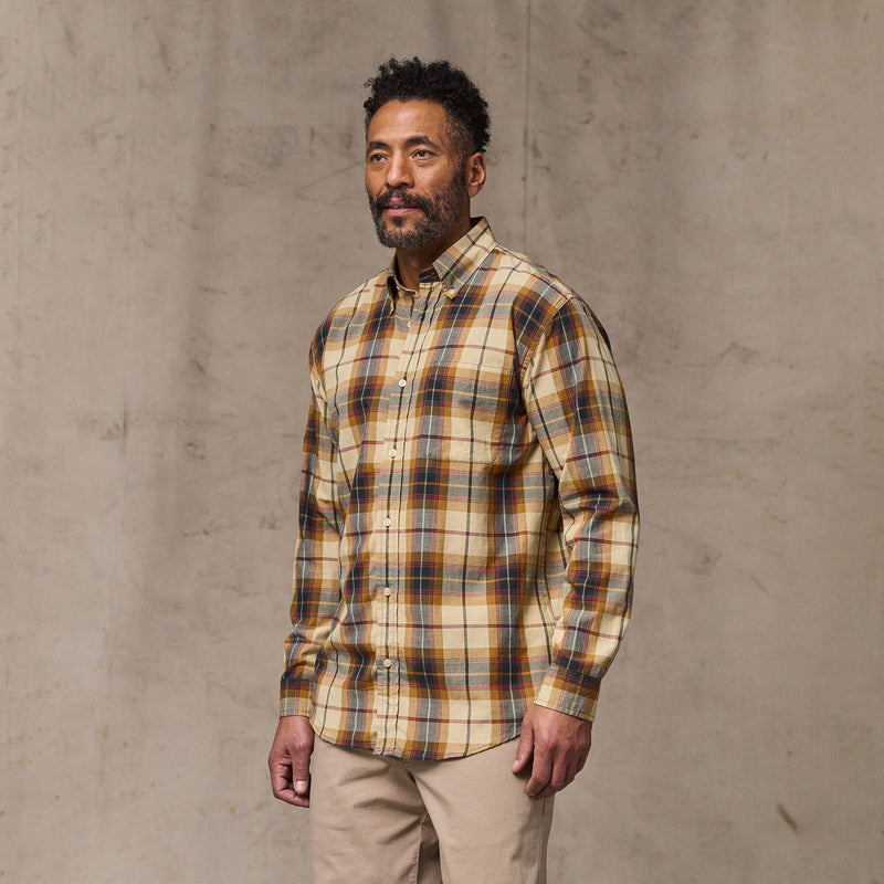 Madras button-down shirt par Filson | Tan / spruce multi (Yellow)
