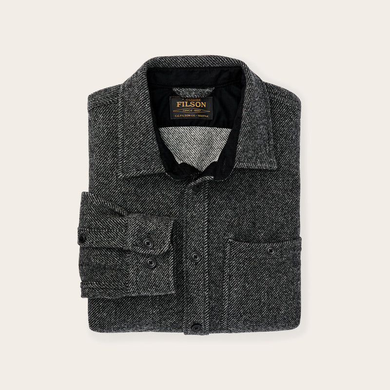8-oz. wool guide shirt par Filson | Charcoal twill (Gray)