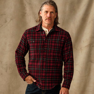 8-oz. wool guide shirt by Filson | Wine / black plaid (Red)