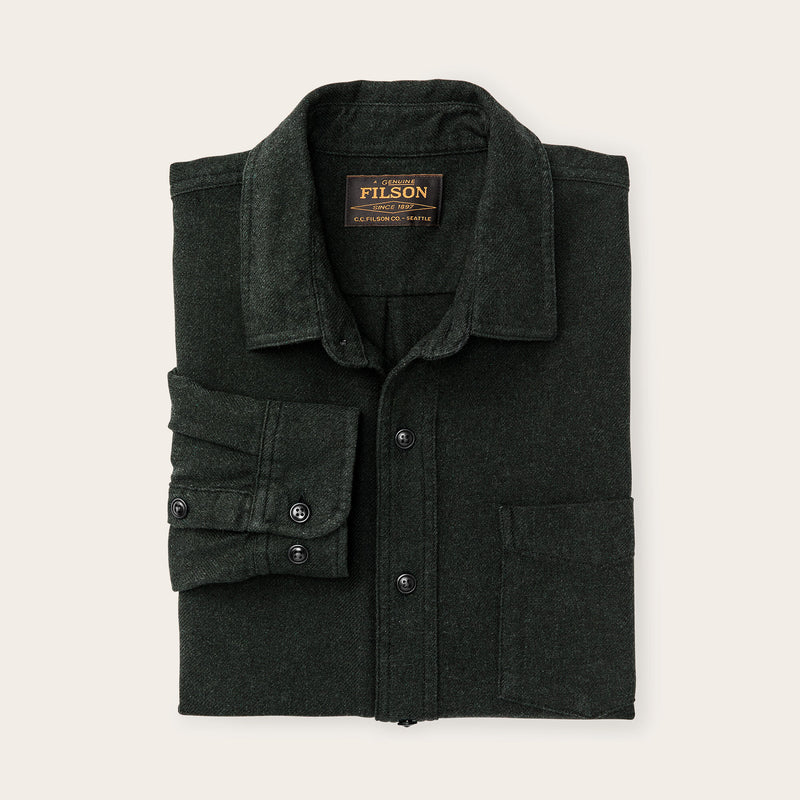 Rustic flannel shirt par Filson | Dark moss heather (Black)