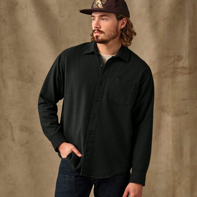Rustic flannel shirt par Filson | Dark moss heather (Black)