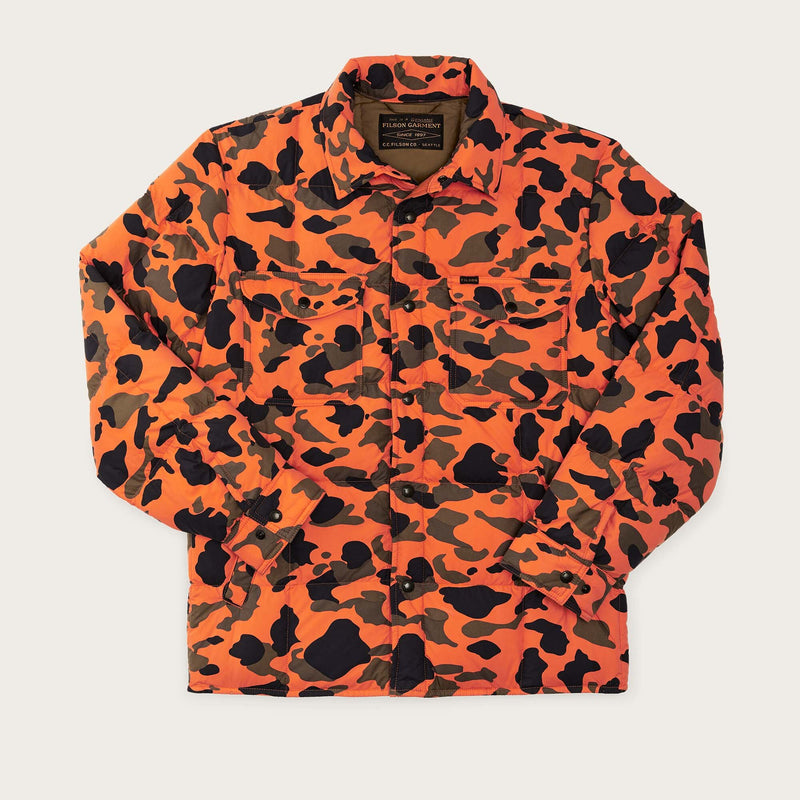 Lightweight down jac-shirt by Filson | Flame camo (Orange)