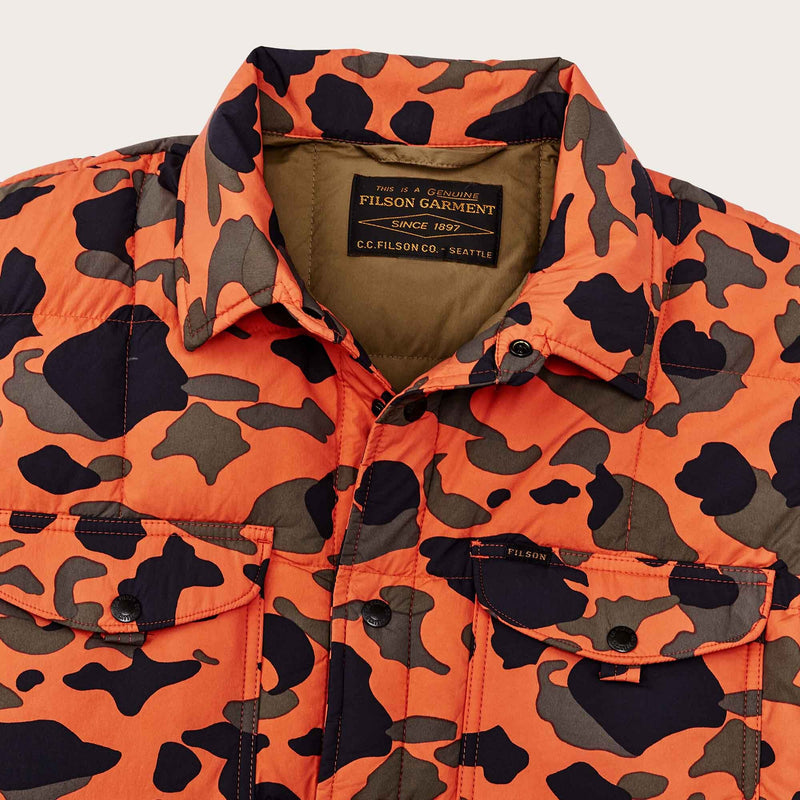 Lightweight down jac-shirt by Filson | Flame camo (Orange)