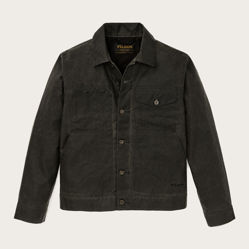 Tin cloth short lined cruiser jacket by Filson | Beluga (Gray)