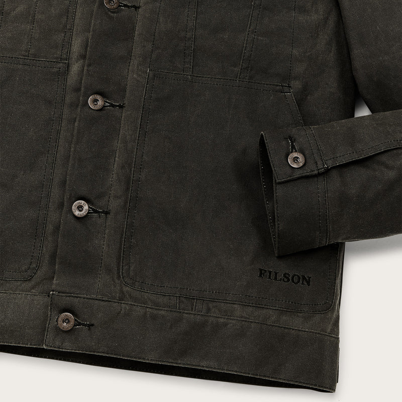 Tin cloth short lined cruiser jacket by Filson | Beluga (Gray)