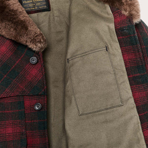 Lined mackinaw wool packer coat by Filson | Burgundy / dark oliv (Red)