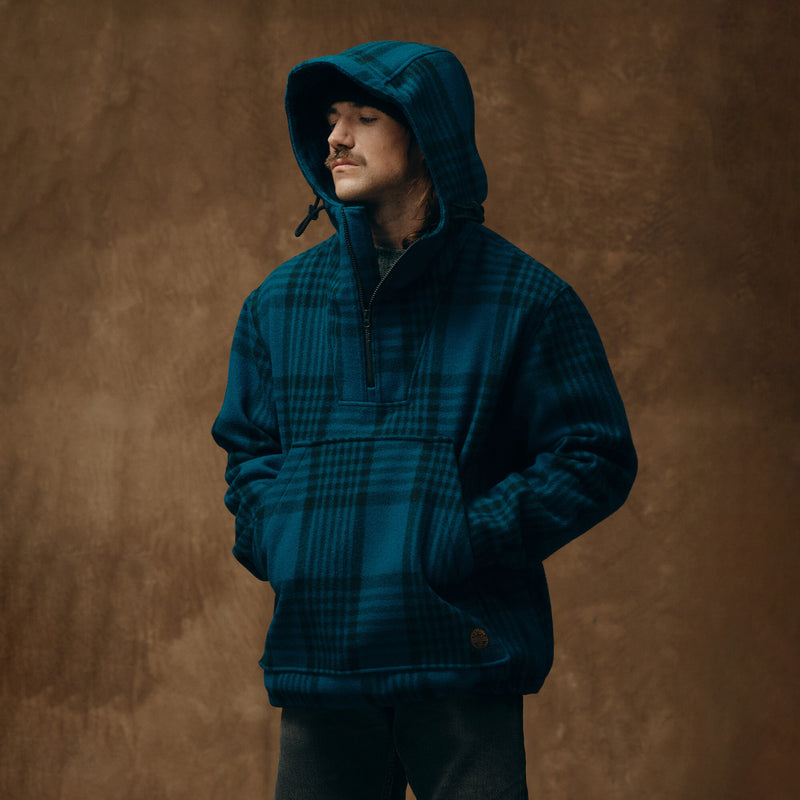 Anorak in lana mackinaw di Filson | Blue / black plaid (Blue)