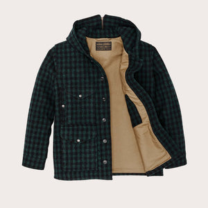 Mackinaw wool hooded cruiser jacket by Filson | Dark timber / black (Green)