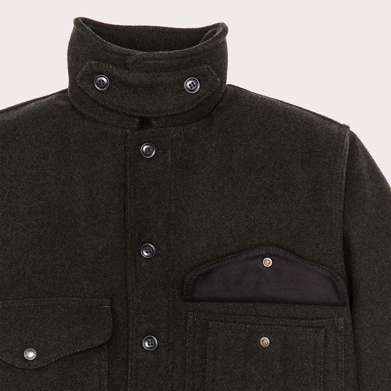 Long mackinaw wool cruiser by Filson | Peat black (Gray)