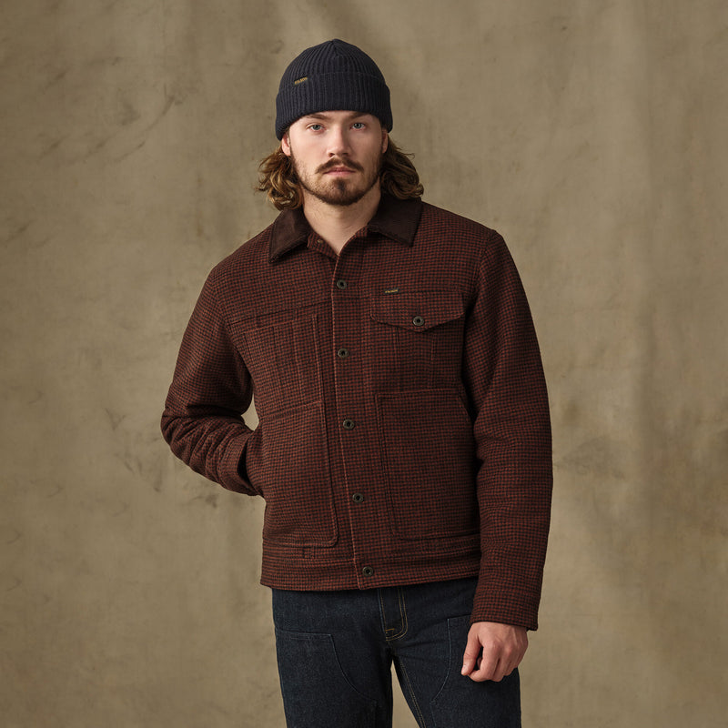 Spokane insulated short cruiser jacket by Filson | Merlot / black plaid (Brown)