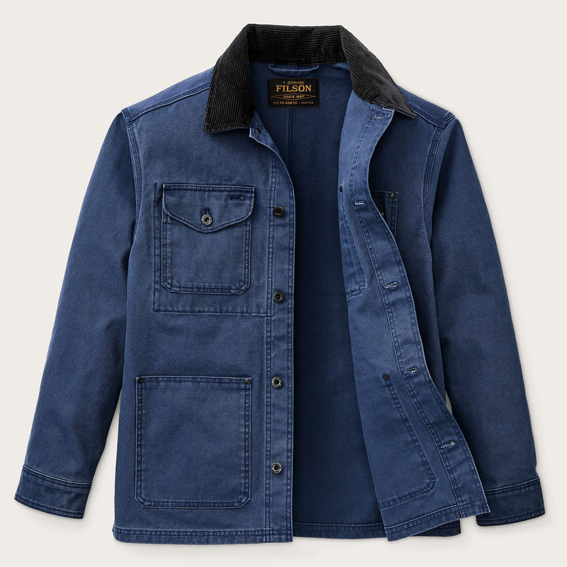 Rustic canvas barn coat by Filson | Indigo (Blue)