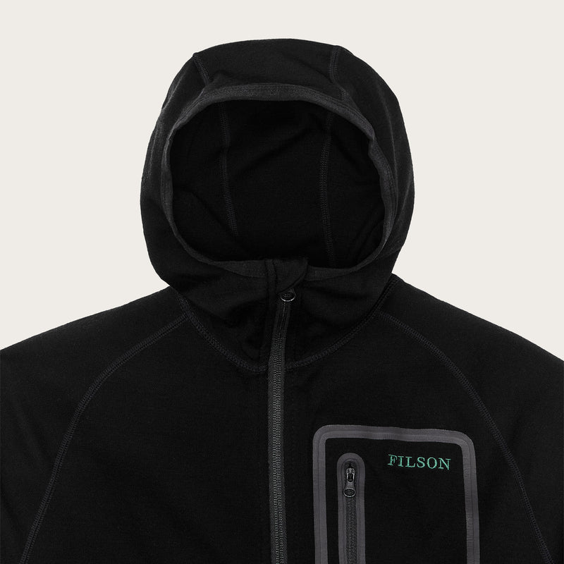 Sweat à capuche en laine mérinos 400 g par Filson | Black (Black)
