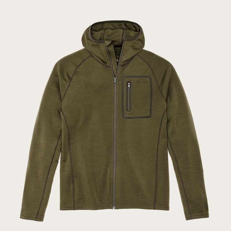 Felpa con cappuccio in lana merino da 400 g di Filson | Dark olive (Green)