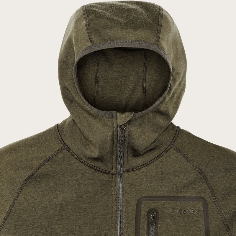 Felpa con cappuccio in lana merino da 400 g di Filson | Dark olive (Green)